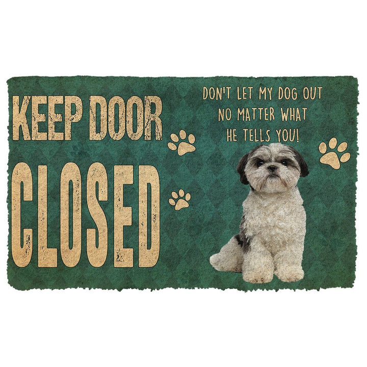 Waybackapparel Keep Door Closed Shih Tzu Dog Custom Gender 3D Doormat