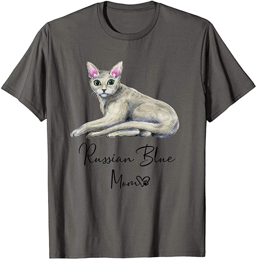 RUSSIAN BLUE Mom Cute Cat Mother Kitten Girl Gift T-Shirt