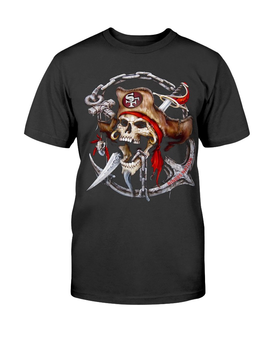 Incredible San Francisco 49Ers Shirt Niners Skull Nation T-Shirt