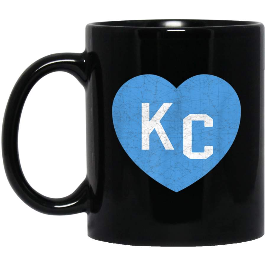 KC Heart Retro Blue Kansas City Hearts Kc Love Letters Mug