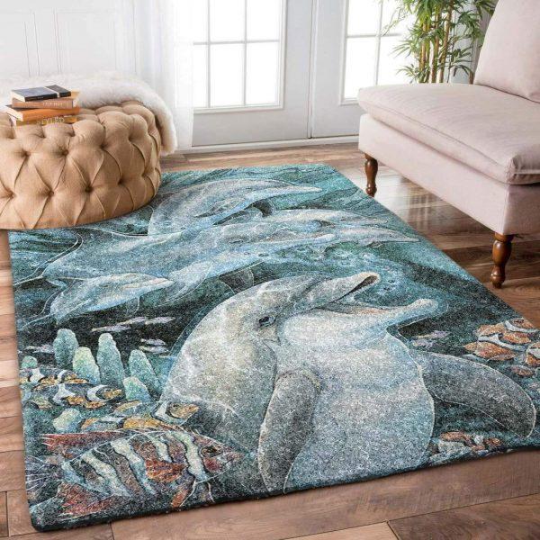 Dolphin Fish Home Decor Rectangle Area Rug