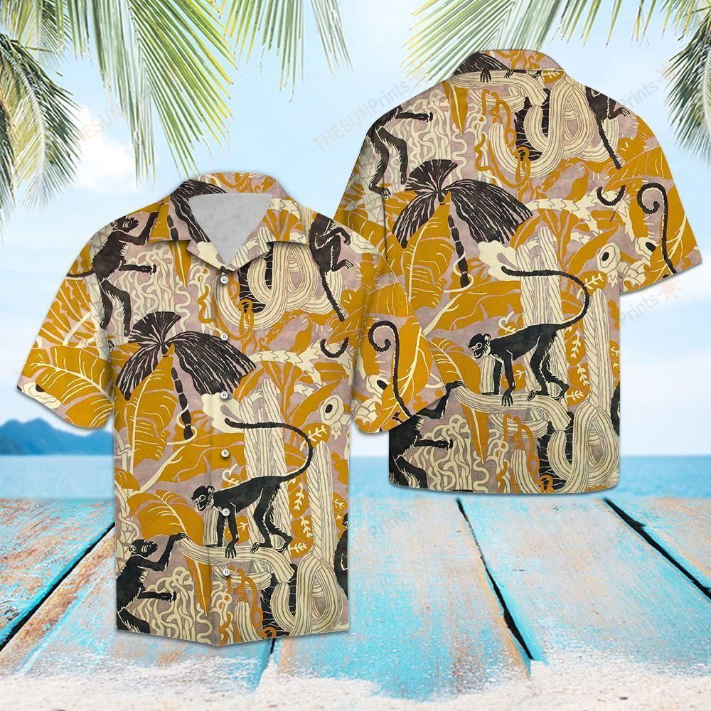 Tropical Monkey Hawaiian Shirt Ha25791