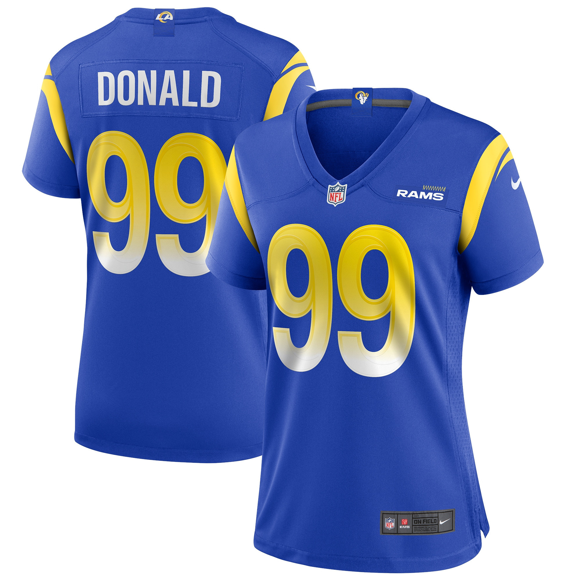 Aaron Donald Los Angeles Rams Womens Game Player Jersey – Royal NFL