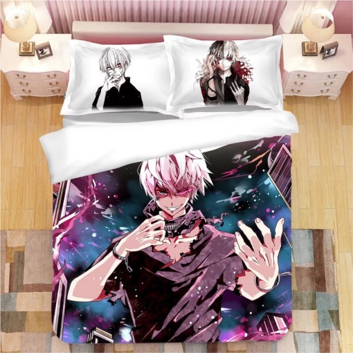 Tokyo Ghoul Kaneki Ken 5 Duvet Cover Pillowcase Home Decor 3D Bedding Set 7664