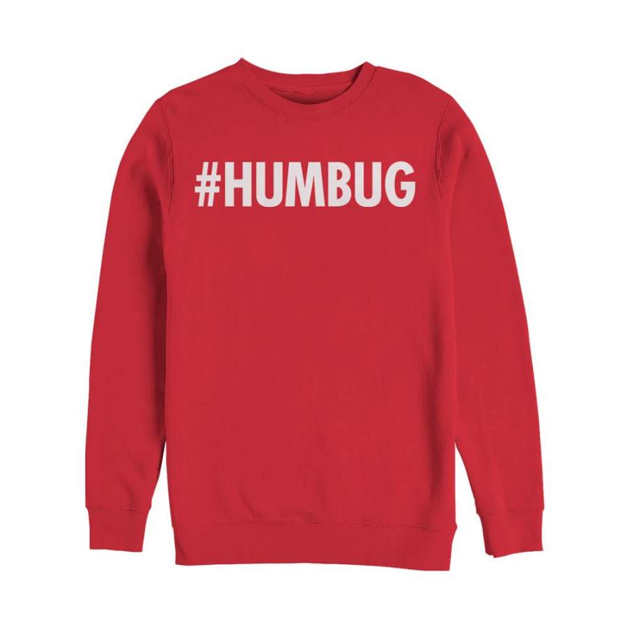 Lost Gods Women’s Christmas Hashtag Humbug  Sweatshirt Red