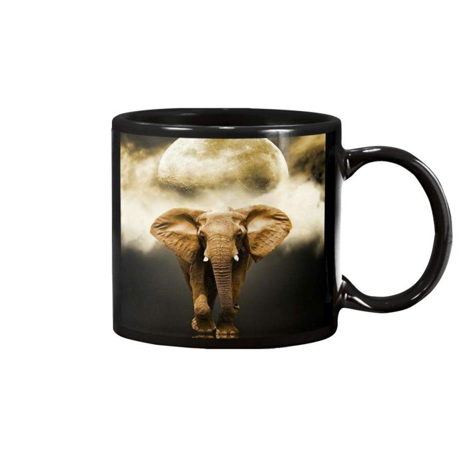 Elephants Under The Moonlight Custom Design Mug