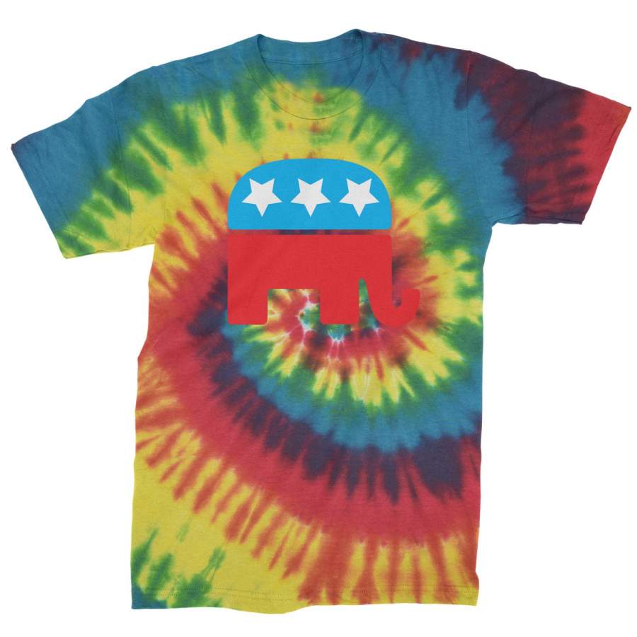 Republican Party Elephant Logo Mens Tie-Dye T-shirt