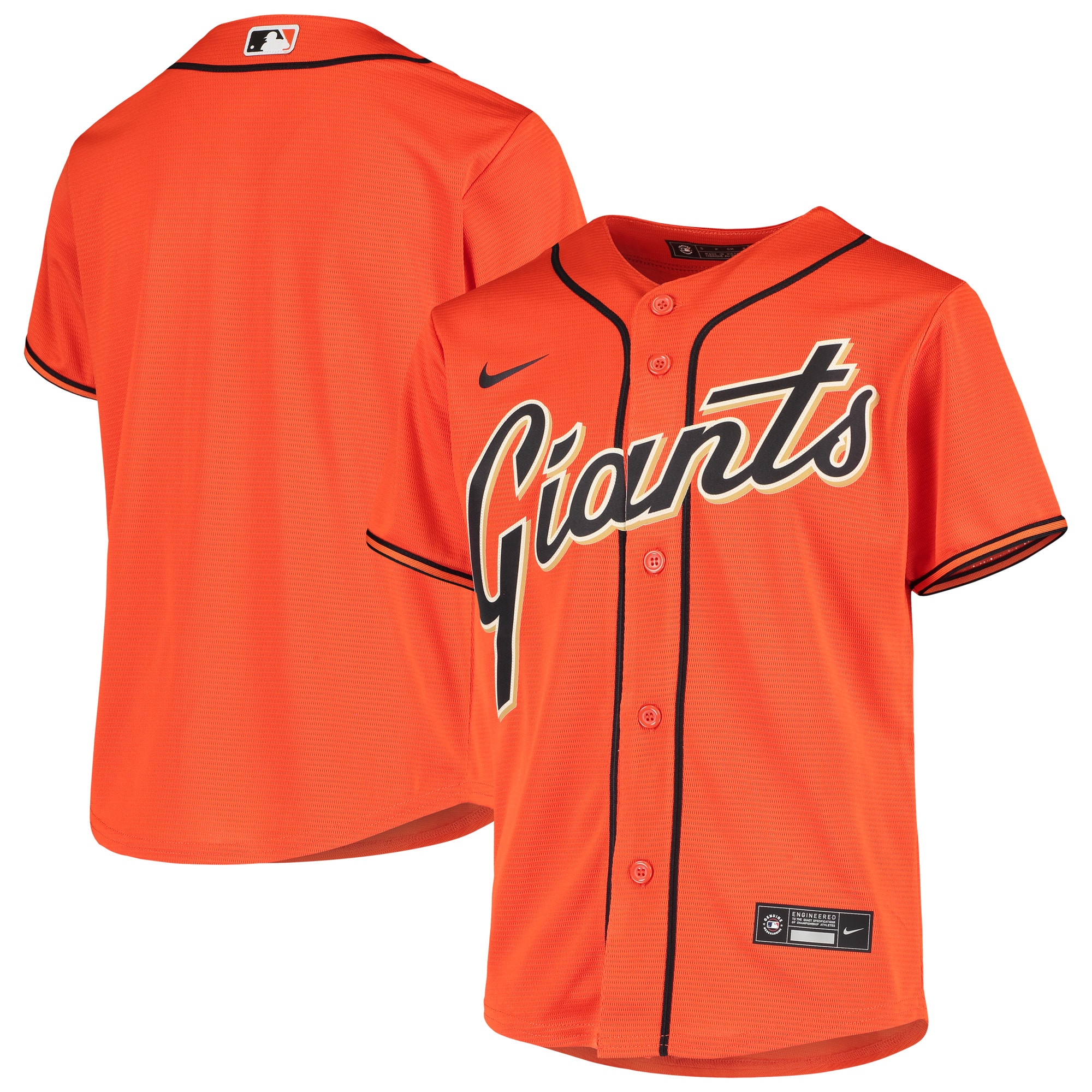 San Francisco Giants Youth Alternate Replica Jersey – Orange