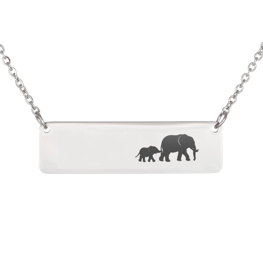 Personalized Mama Elephant + 1 Calf – Necklace