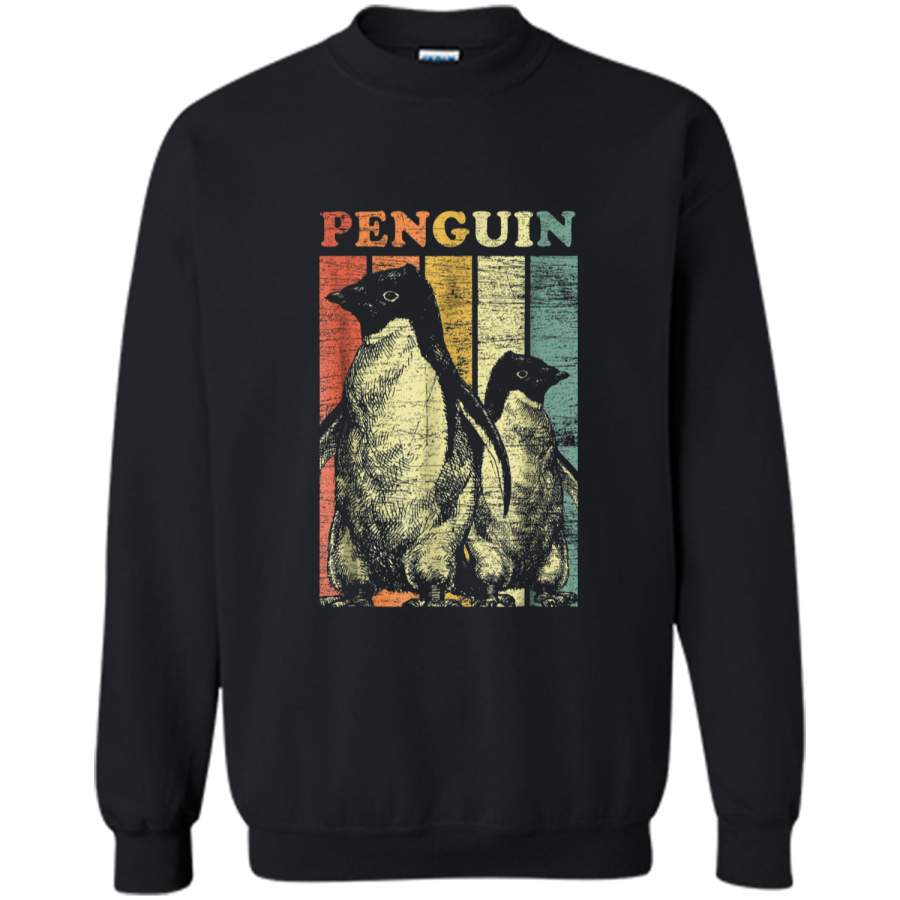 Penguin  Retro Vintage Zoo Sea Bird Ocean Australia Printed Crewneck Pullover Sweatshirt