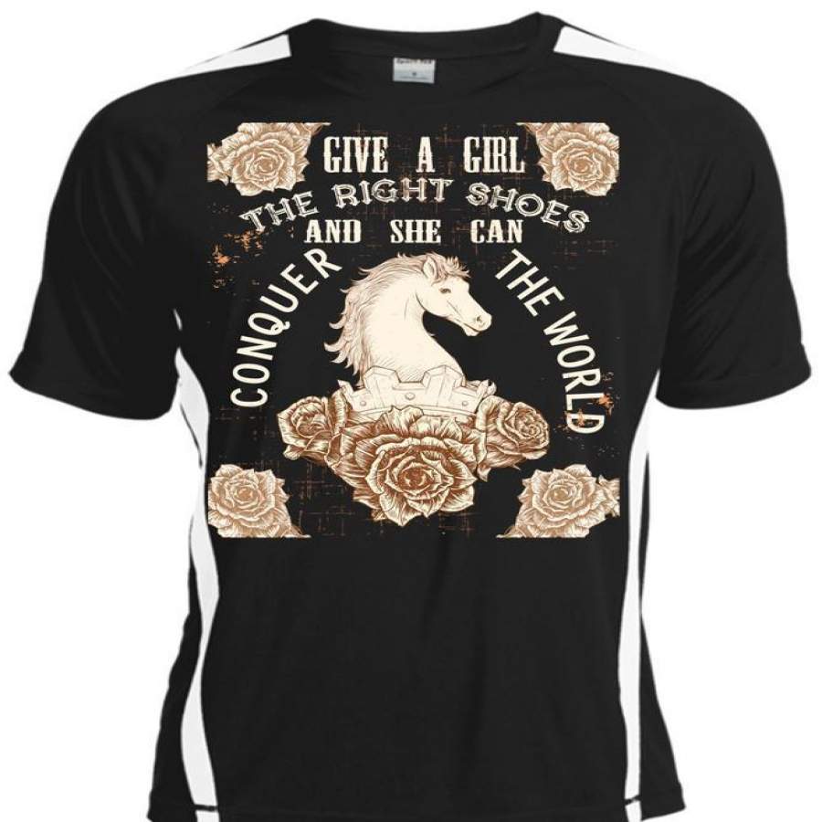 Give A Girl The Right Shoes T Shirt, She Can Conquer The World T Shirt, Cool Shirt