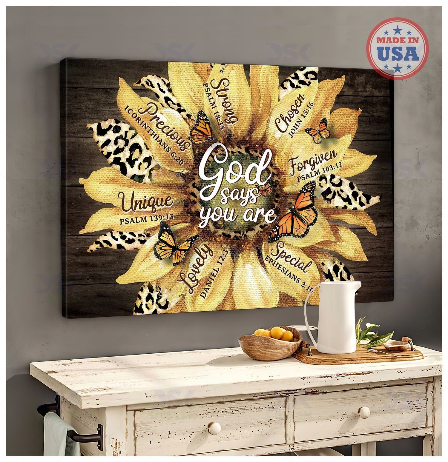 Butterfly –  Canvas Wall Art Home Decor God Says You Are  [Id2-T]