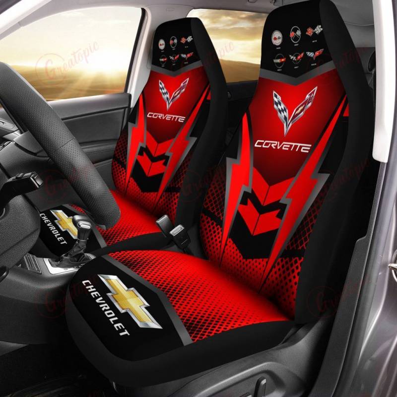 Chevrolet Corvette NCT Car Seat Cover (Set of 2) Ver 5 (Red)