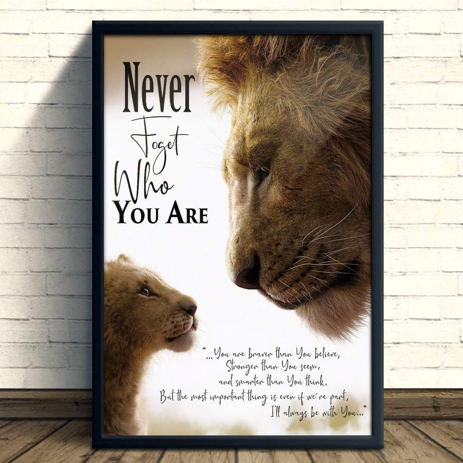 Never forget who you are lion poster