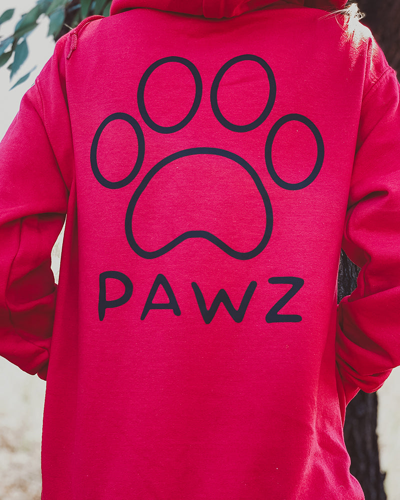 Pawz Black Classic College Candy Red Hoodie