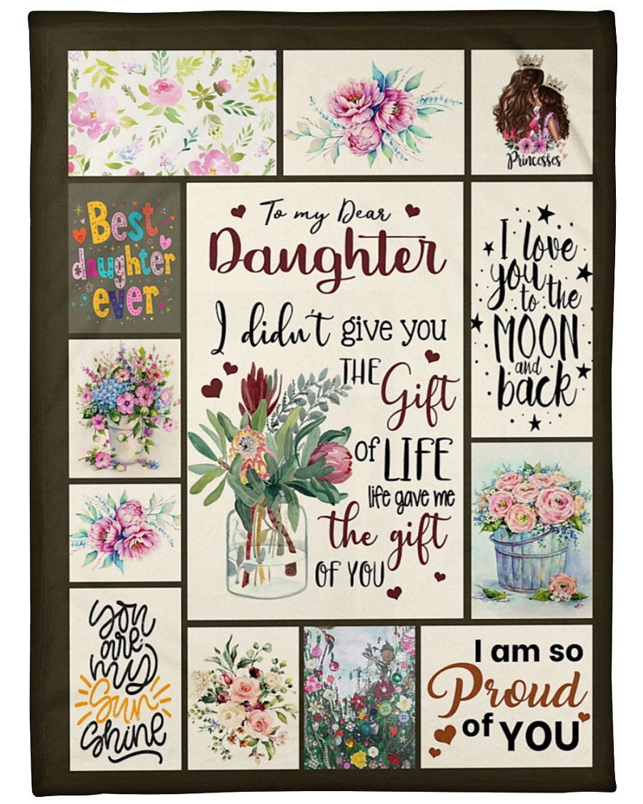 To My Daughter I Am So Proud Of You Blanket Gift For Daughter Birthday Gift Family Gift Gift From Mom To Daughter Home Decor Bedding Couch Sofa Soft and Comfy Cozy