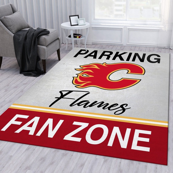 Calgary Flames Parking Fan Football Fan Rug Bedroom Rug Christmas Gift US Decor