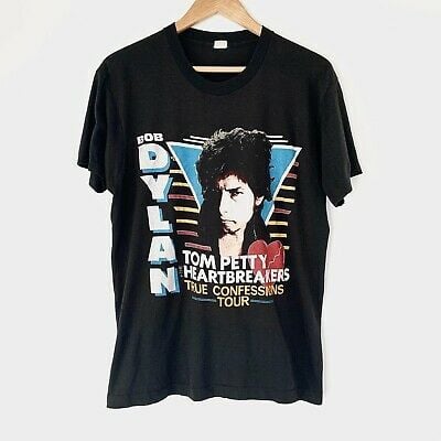 1986 Bob Dylan Tom Petty Vintage Tour Band Rock Shirt 80s 1980s 3110