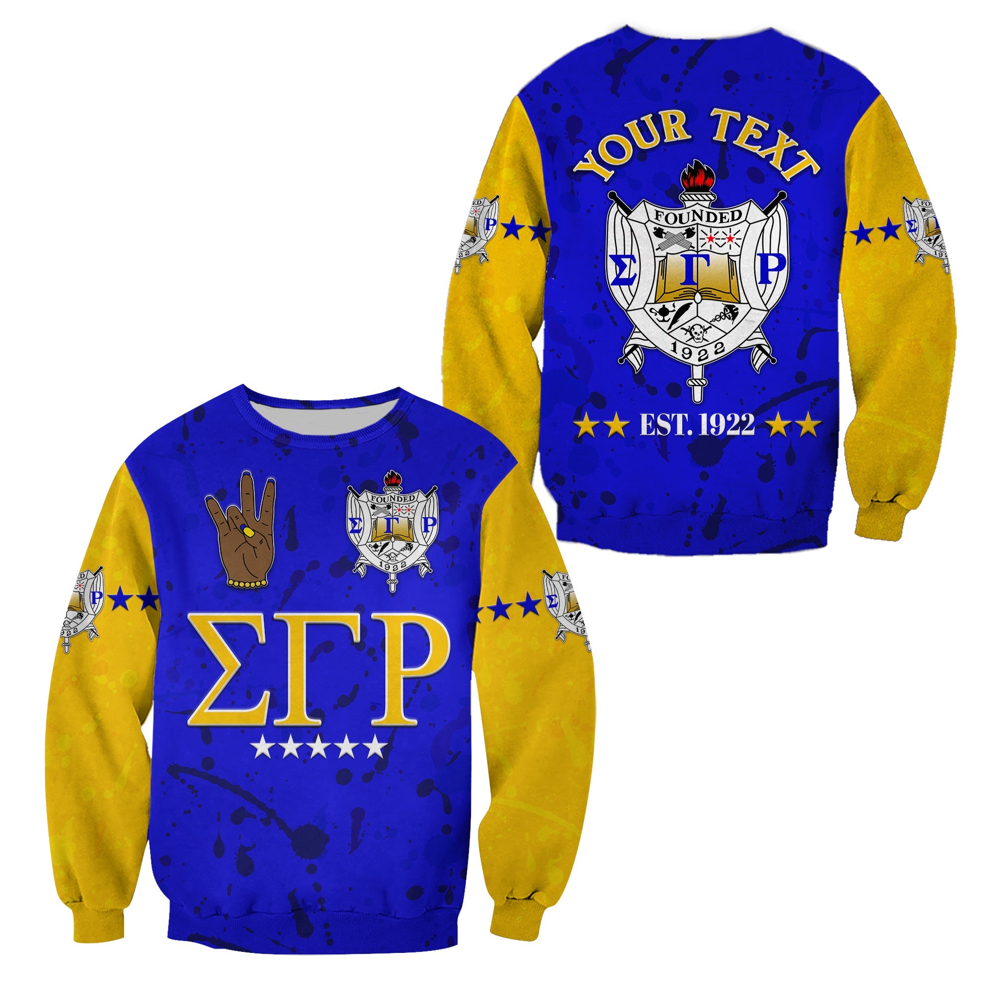 (Custom Personalised) Sigma Gamma Rho Sweatshirt Original Style Blue Gold Lt8