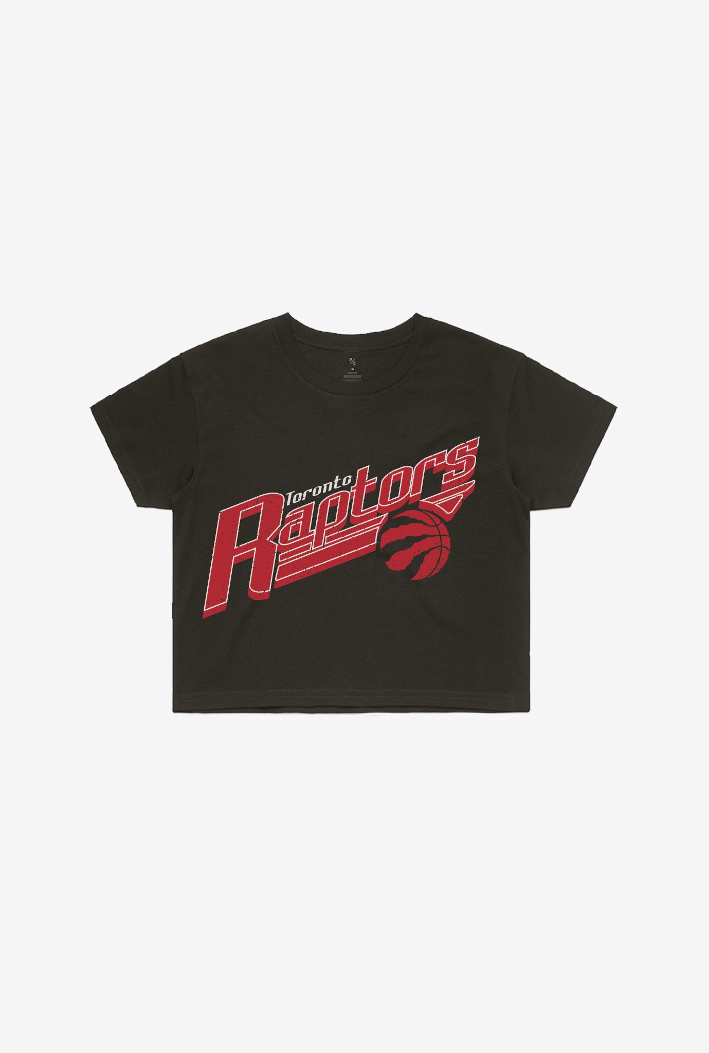 Toronto Raptors Garment Dyed Cropped T-Shirt – Black