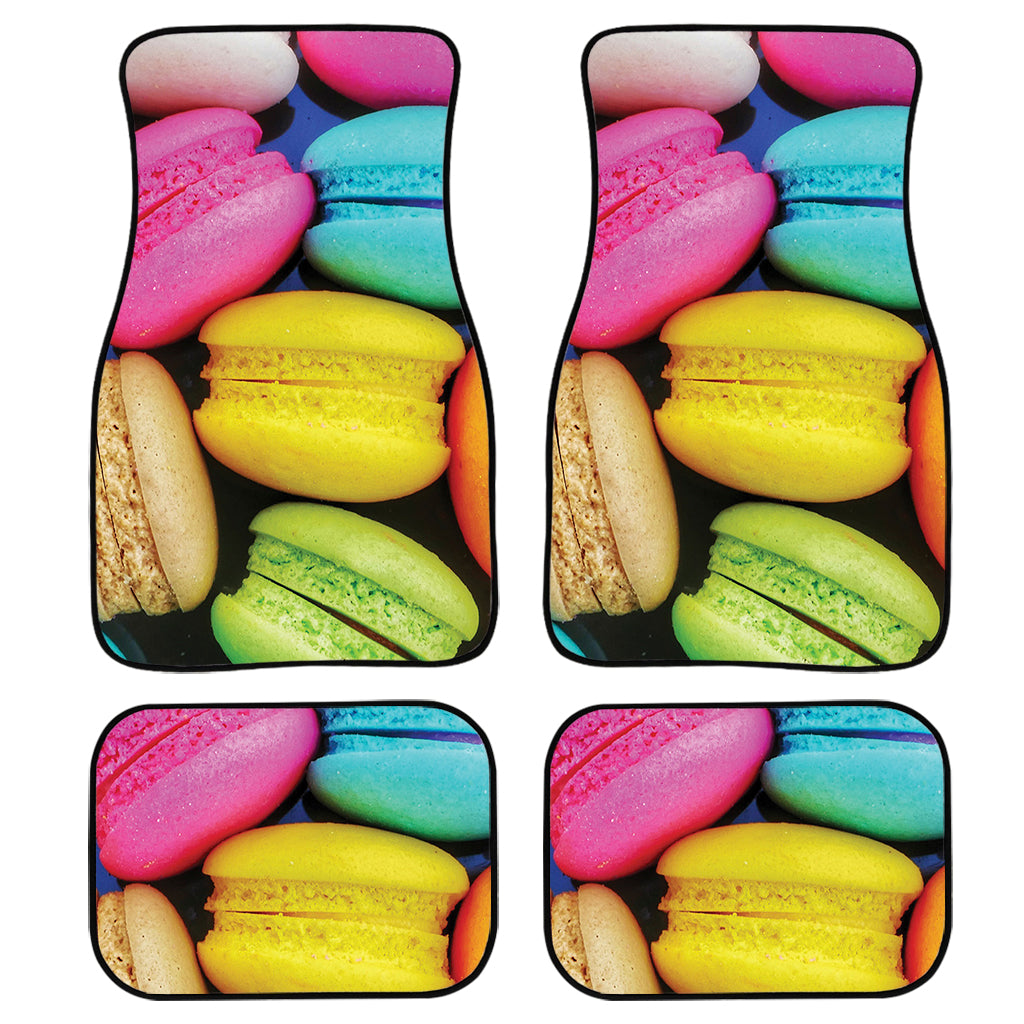 Colorful Macarons Print Front And Back Car Floor Mats, Front Car Mat