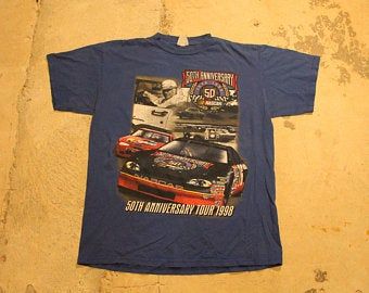 Vintage T-shirt / Nascar Racing Graphic / Winston Cup Anniversary Print / 80s / 90s / Streetwear Fashion / Race Car / Tultex 9713