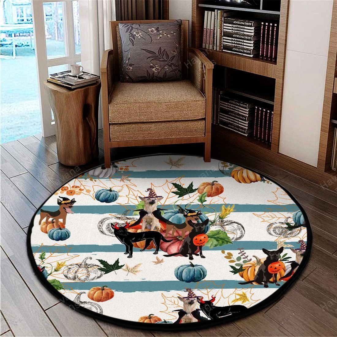 Formosan Mountain Dog Rug Halloween Pumpkin Retro