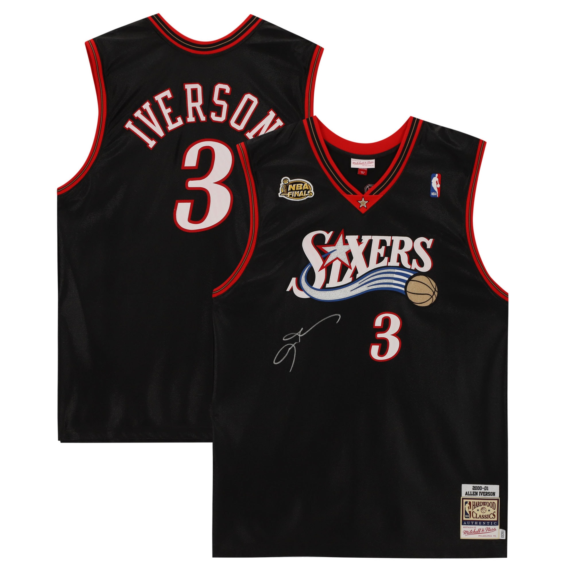 Allen Iverson Philadelphia 76ers Fanatics Autographed Black 2001 NBA Finals Mitchell & Ness Jersey – Signed On Front