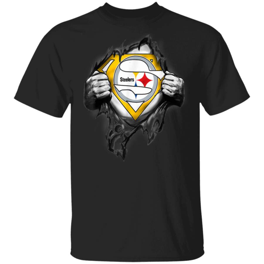 Merry Christmas Football Team Superhero Pittsburgh Steeler Football Team T-Shirt