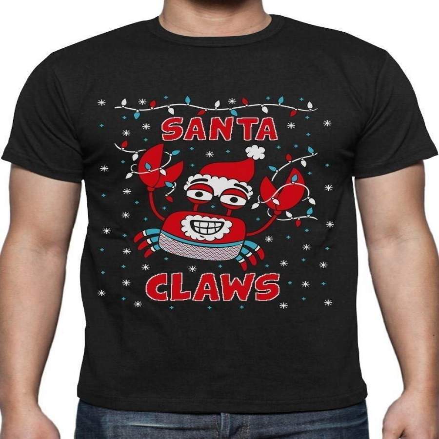 Men’S Fashion T Shirt Santa Claws Ugly Christmas Sweater Crab Funny Xmas Lobster Tshirt