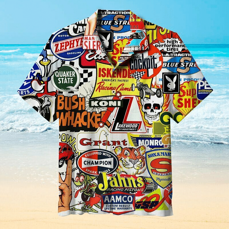 3D Racing Car Labeling Unisex Hawaiian Shirt Full Size H9109