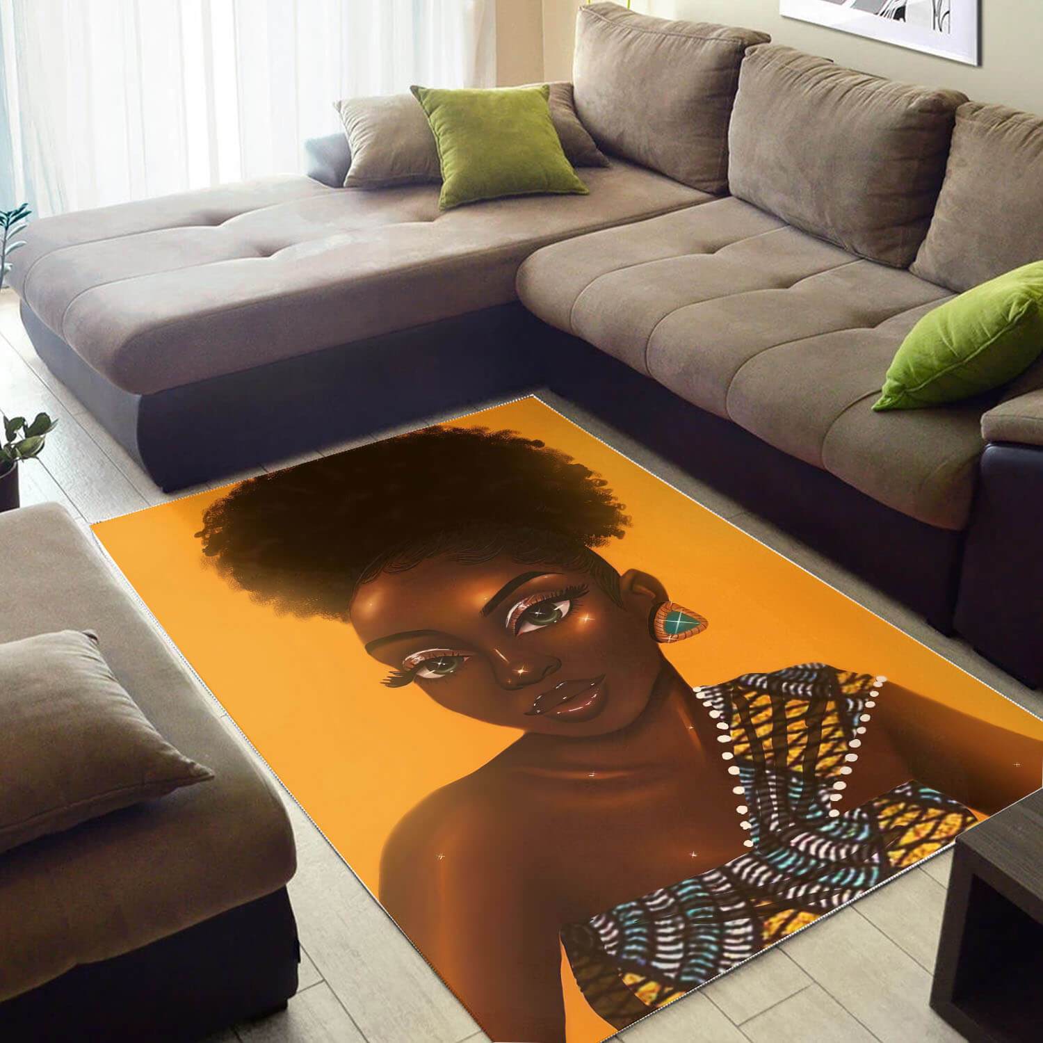 Afrocentric Area Rugs Beautiful Afro Lady African American Carpet Afrocentric Decor Ideas WBG04629