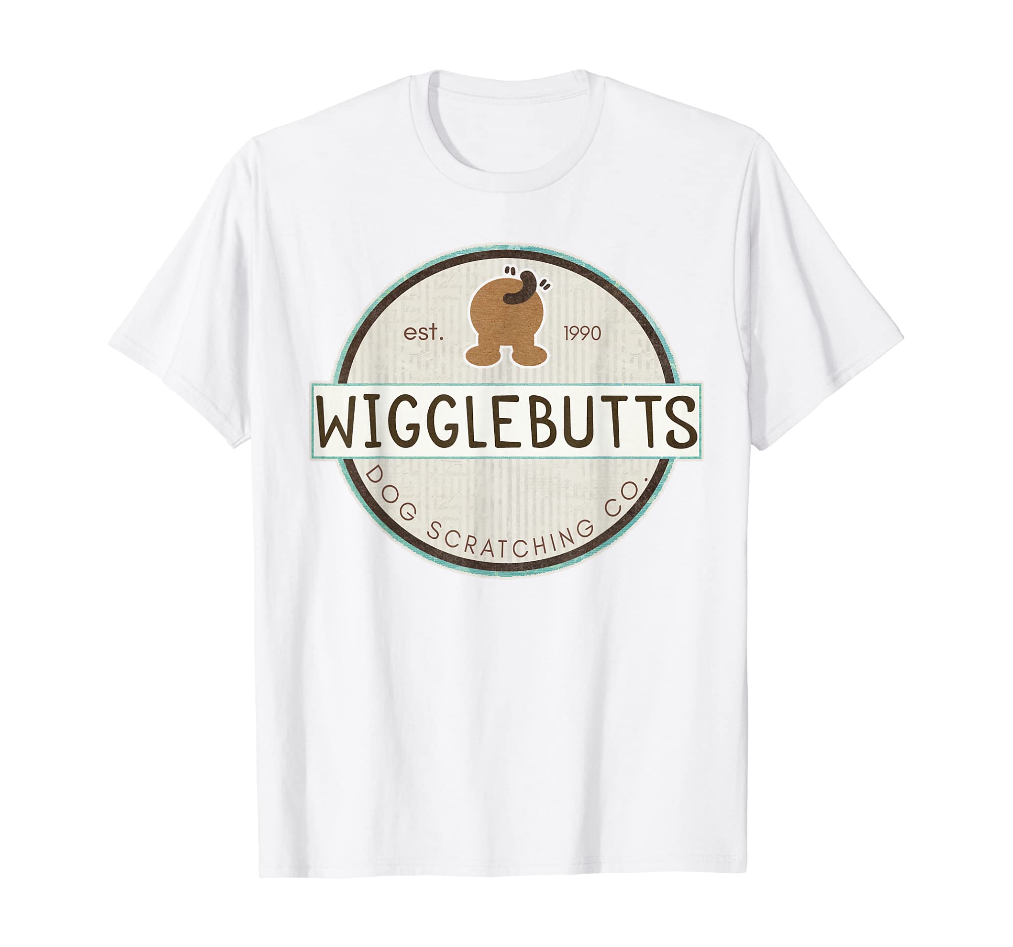 Wigglebutts Dog Scratching Co. A Funny Logo Parody TShirt