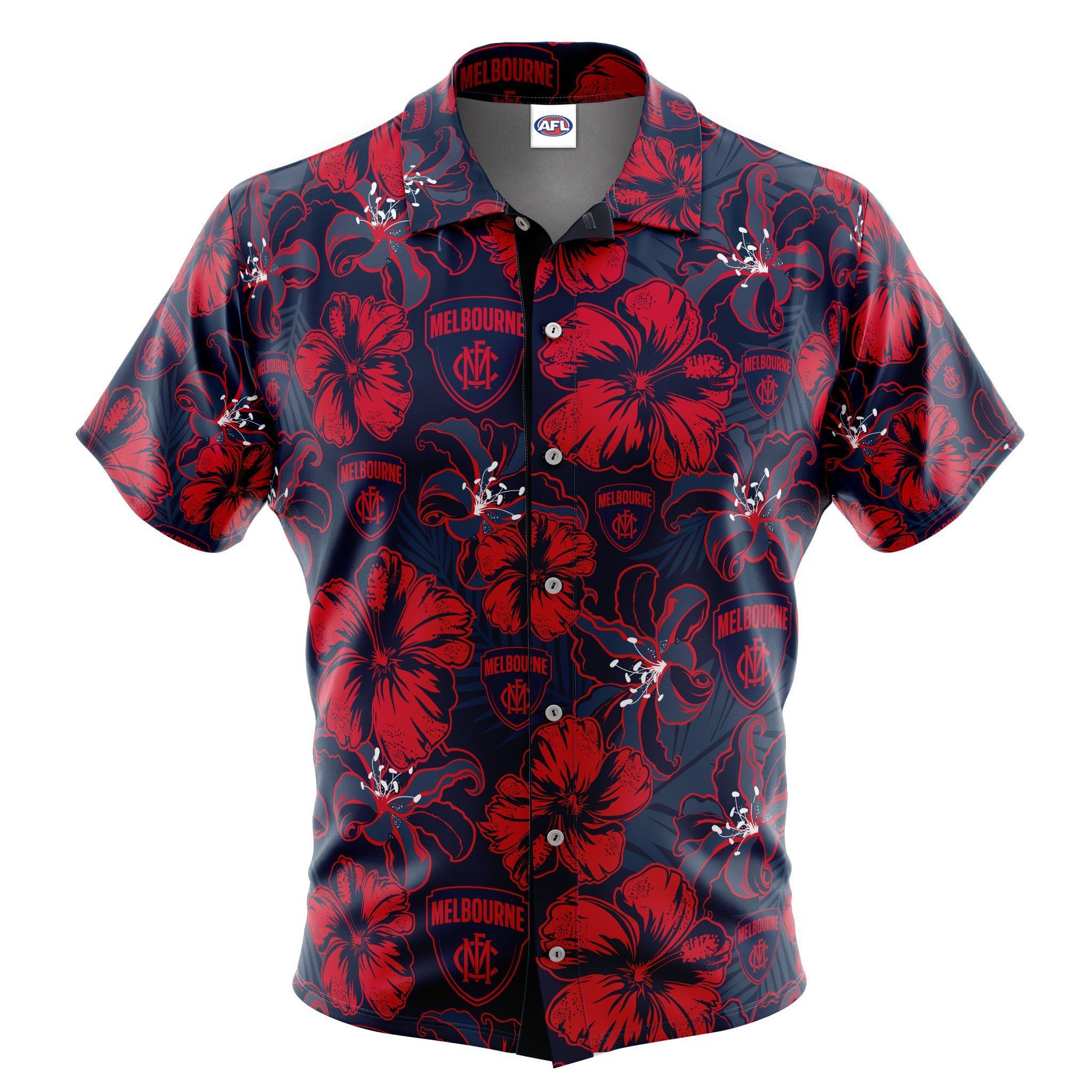 Afl Melbourne Demons ‘Floral’ Hawaiian Shirt