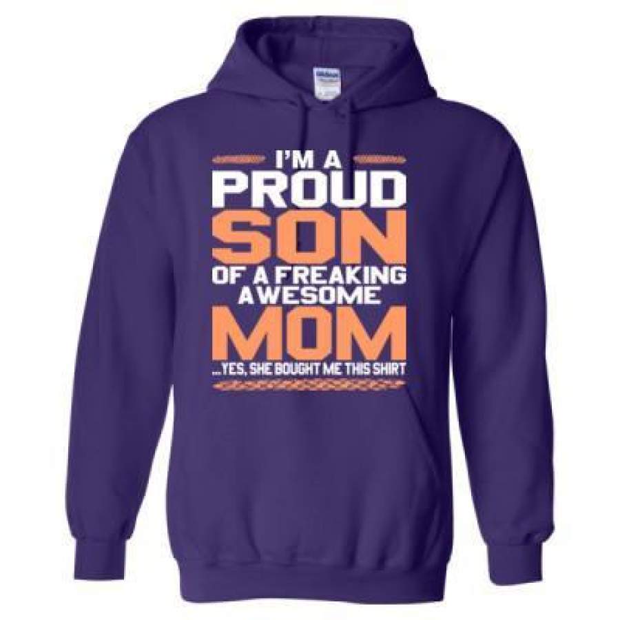 AGR Proud Son Of A Freaking Awesome Mom Yes She Bought Me This Shirt – Heavy Blend™ Hooded Sweatshirt