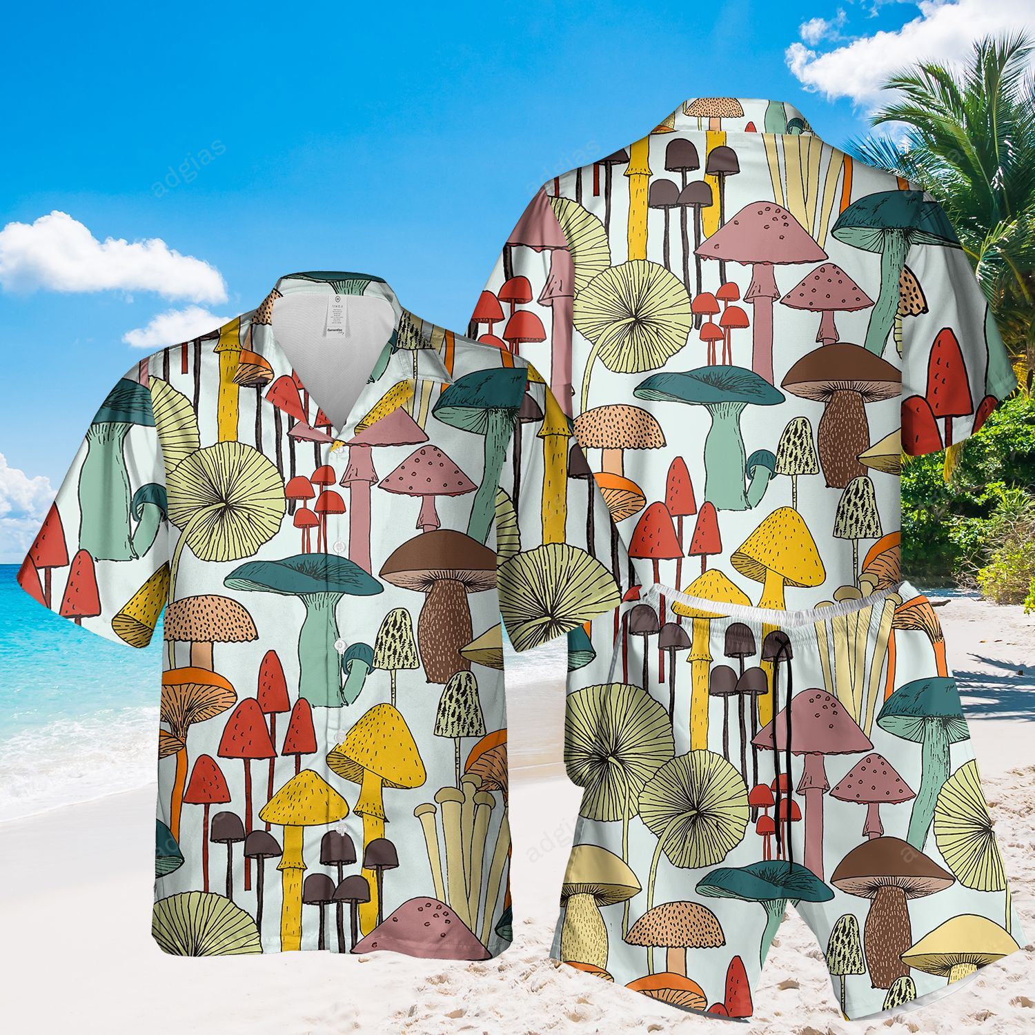 Mushroom Tropical Hawaii Style Outfit Ha48749