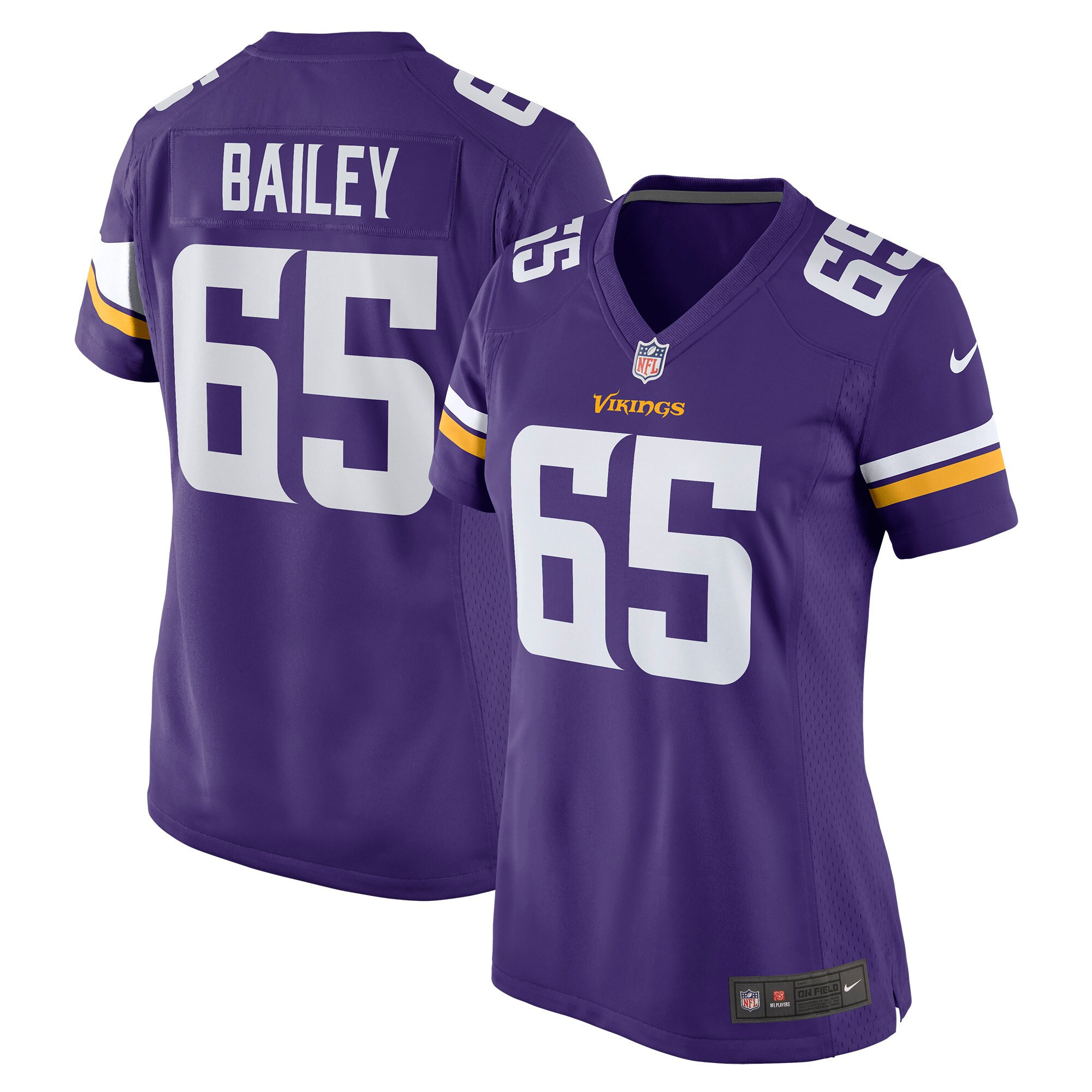 Zack Bailey Minnesota Vikings Womens Game Jersey – Purple NFL