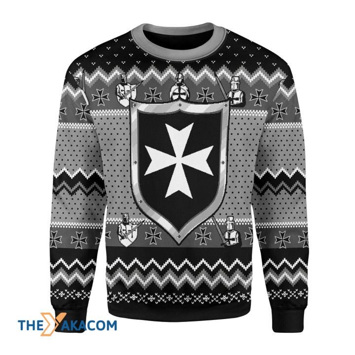 Black And White Knights Hospital Gift For Christmas Ugly Christmas Sweater