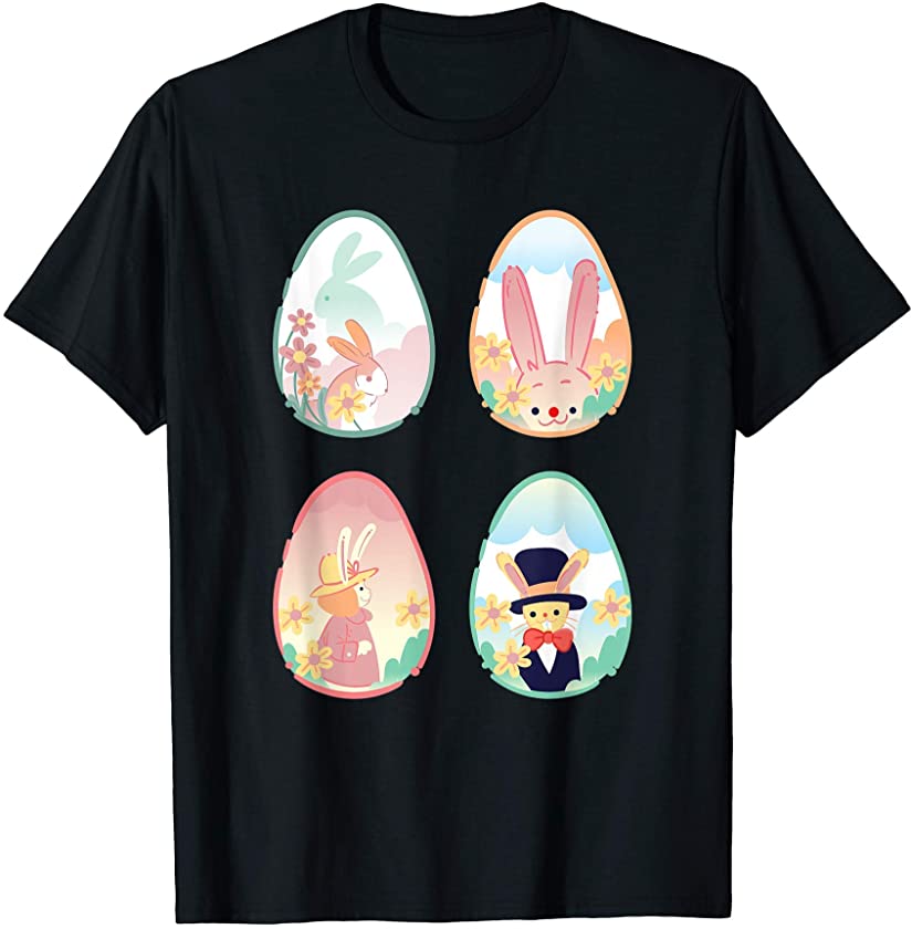 Artsy Pastel Easter Egg Bunny Happy Easter Day T-Shirt