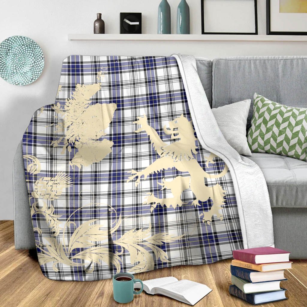 Tartan Blanket Hannay Modern Tartan Scotland Lion Thistle Map Plaid Blanket