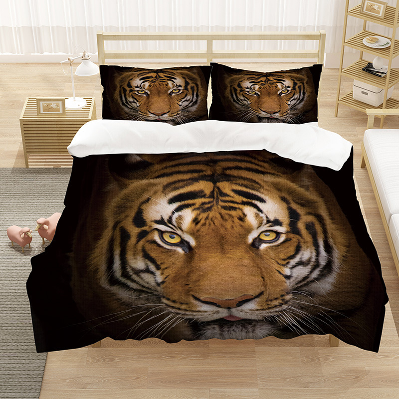 White Tiger Duvet Cover Sets 3D Aniaml Design Camel Bed Pillow Cases King Queen Single Twin Size Luxury Bedding Set