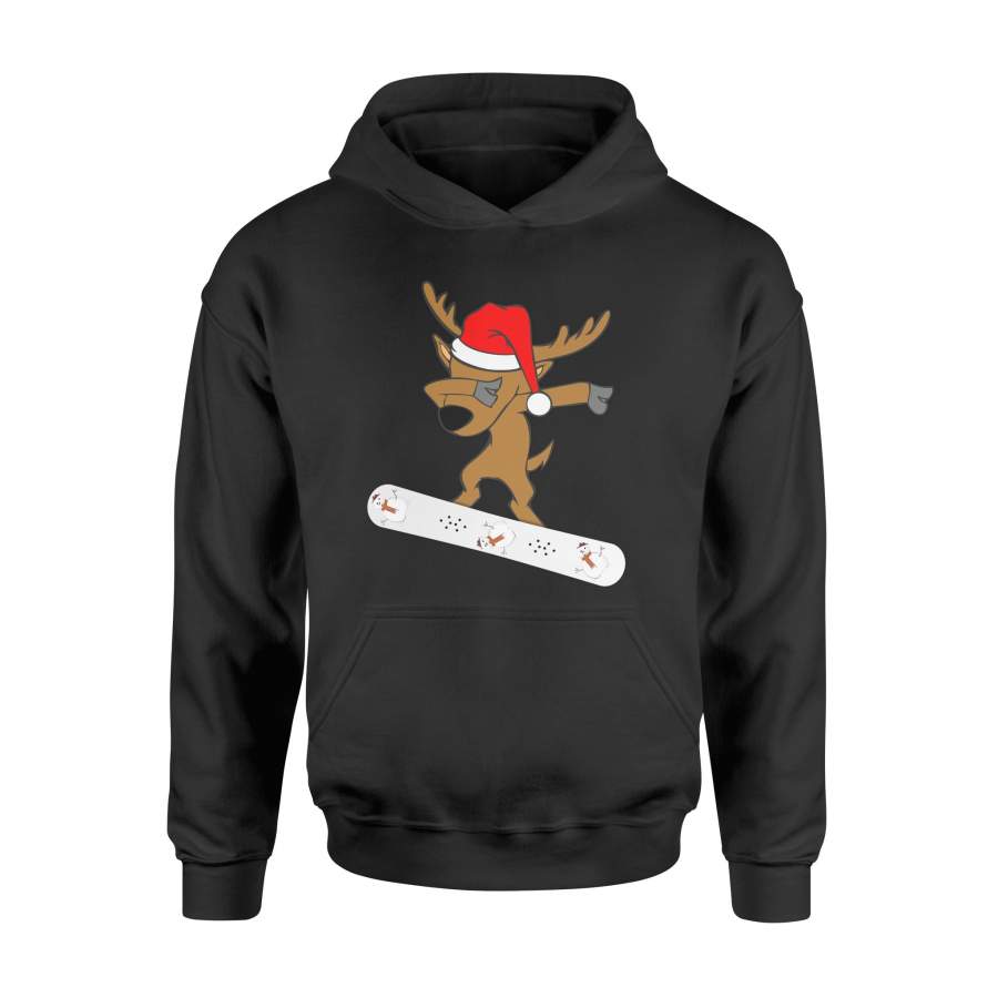 Christmas Dabbing Reindeer Santa Snowboard   Xmas   Hoodie