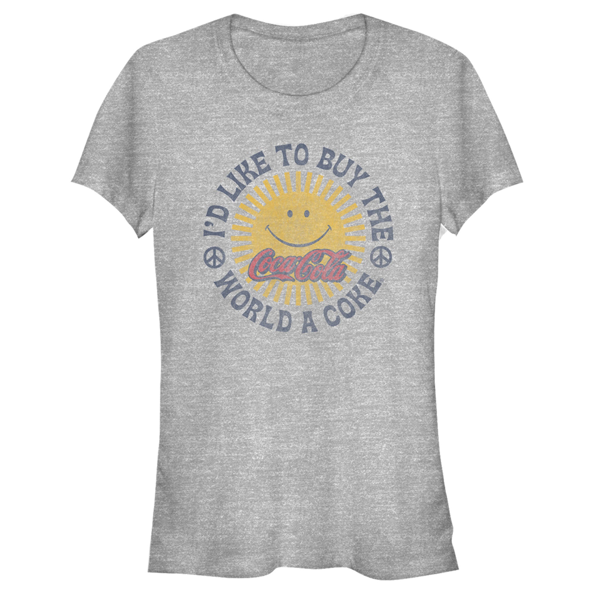 Coca Cola Junior’S Unity Distressed Sun Logo  T-Shirt