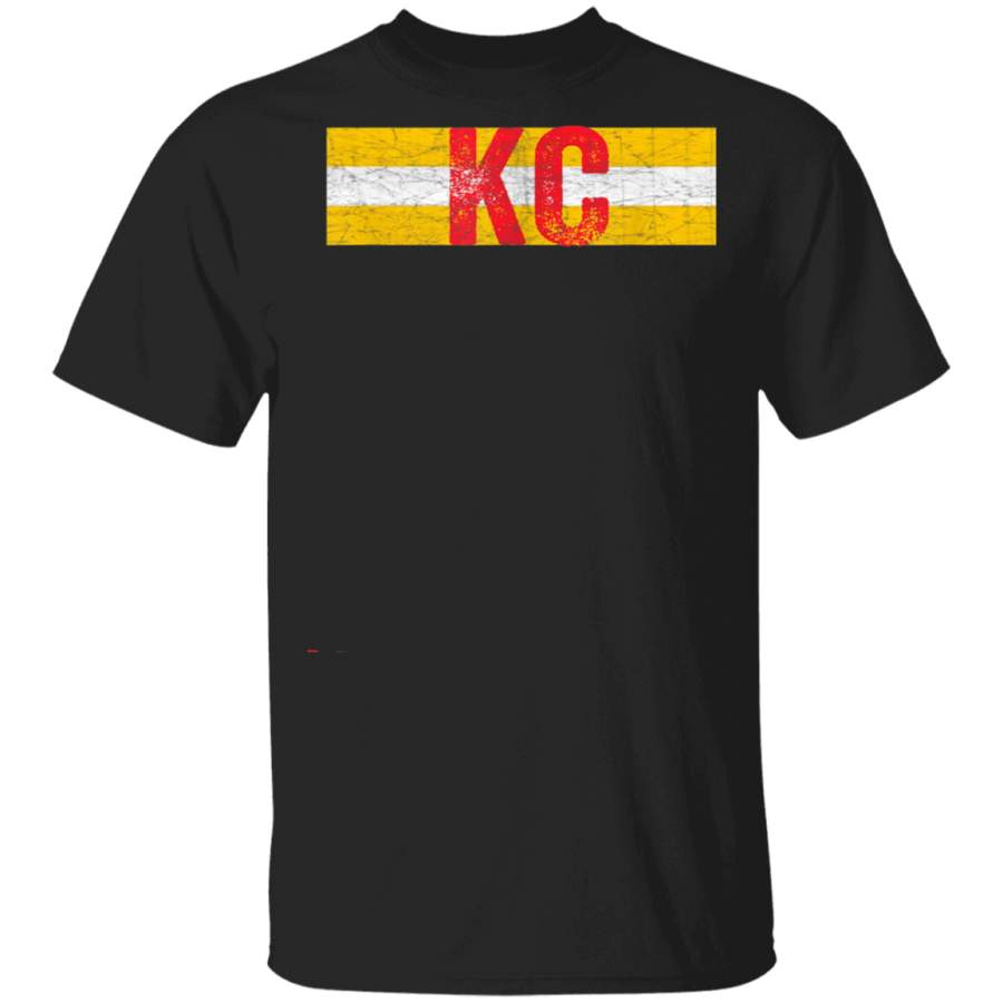 KC Cool Kansas City Red  Yellow Kc 2020 Fun Retro Stripes TShirt Kansas City Football T-Shirt