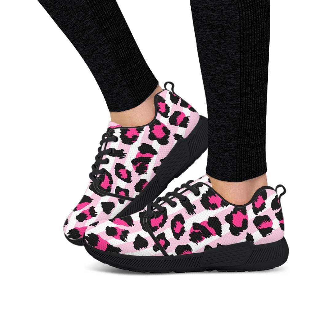 Pink Striped Leopard Women’S Athletic Shoes