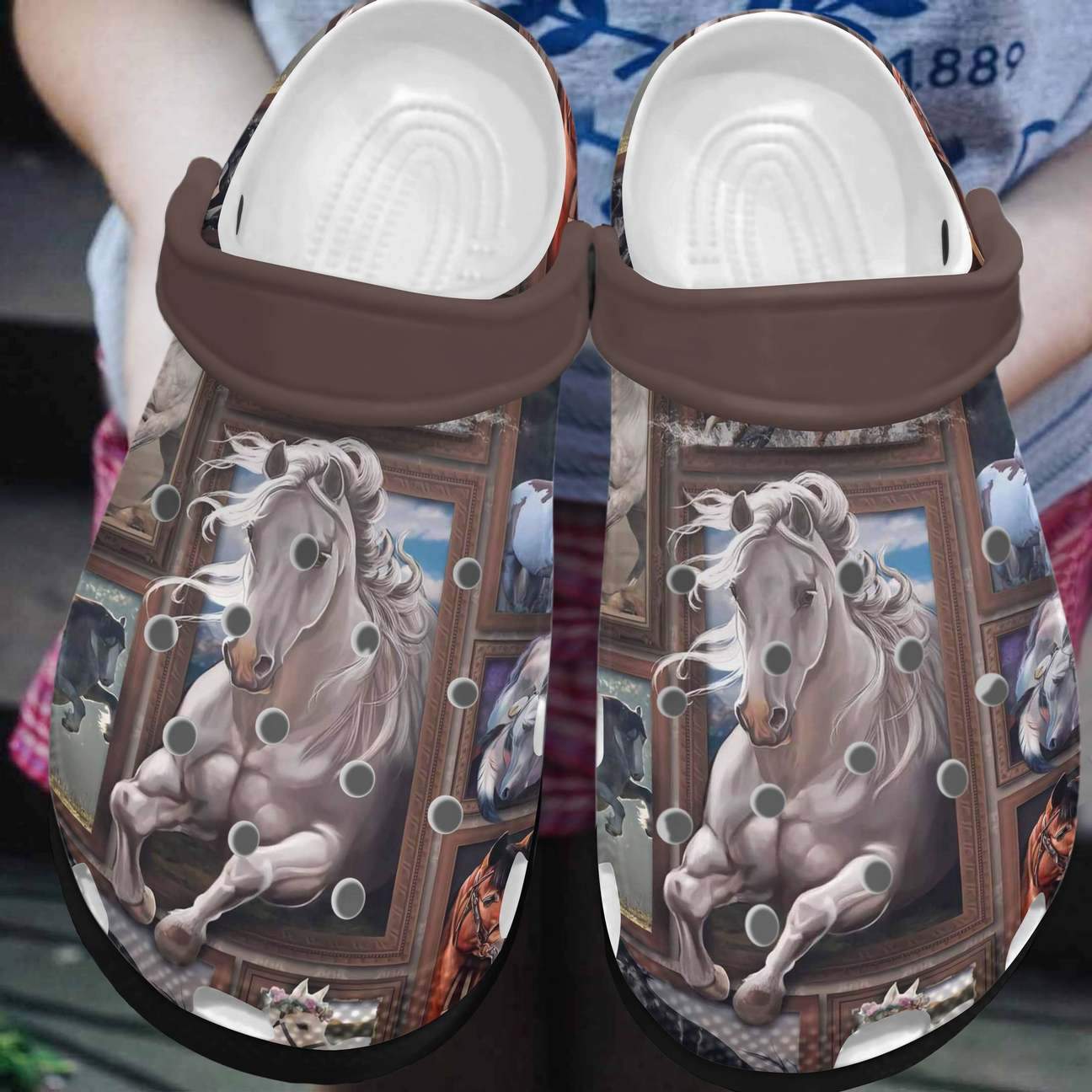 Horse Personalized Clog, Custom Name, Text, Color, Number Fashion Style For Women, Men, Kid, Print 3D 3D Horse