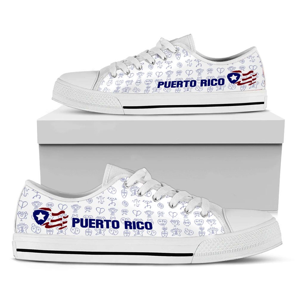 Puerto Rico Flag Symbols Women Low Top Shoes For Boricua In Daily Life