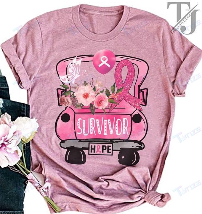 Breast Cancer Awareness Survivor Hope Graphic Unisex T Shirt, Sweatshirt, Hoodie Size S – 5Xl