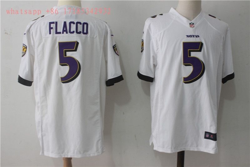 Baltimore Ravens Joe Flacco #5 2020 NFL White Jersey Jersey