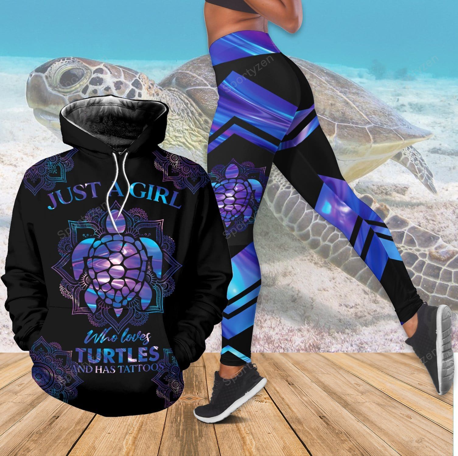 Just A Girl Who Loves Turtles And Tattoos 3D Hoodie – Leggings #8721L